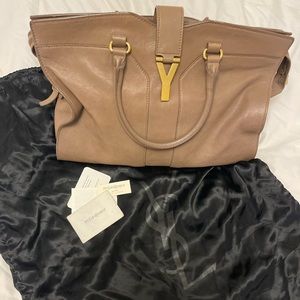YSL cabas leather tote bag